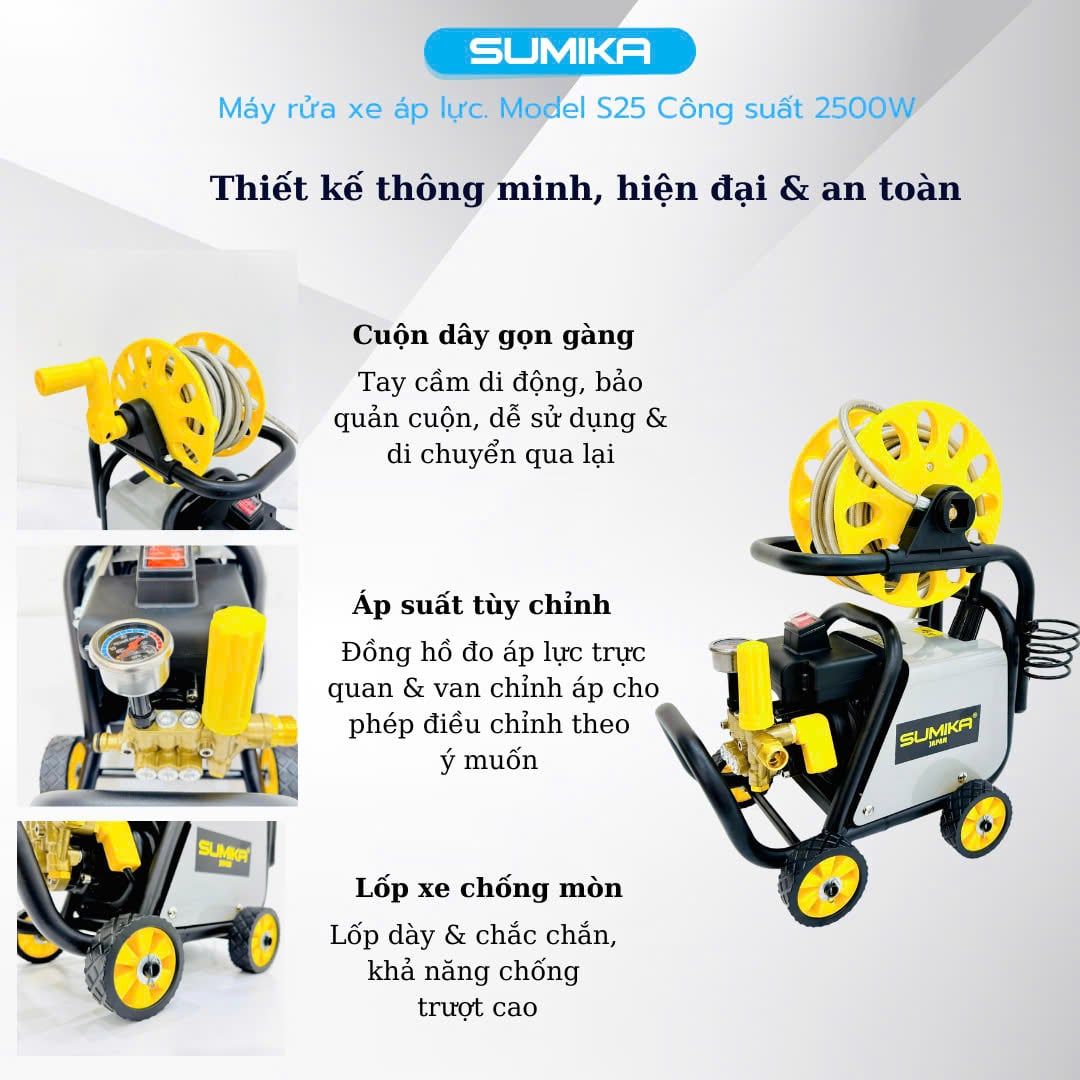 Máy phun bắn tia nước áp lực cao Sumika. Model: S25