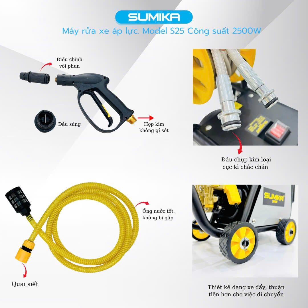 Máy phun bắn tia nước áp lực cao Sumika. Model: S25