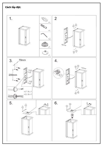 Đèn gắn tường, gắn trụ ngoài trời dùng bóng Nanoco NBB1466