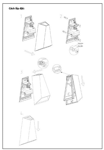 Đèn gắn tường ngoài trời Nanoco NBL2553 9W IP54, nhôm đúc, chóa thủy tinh