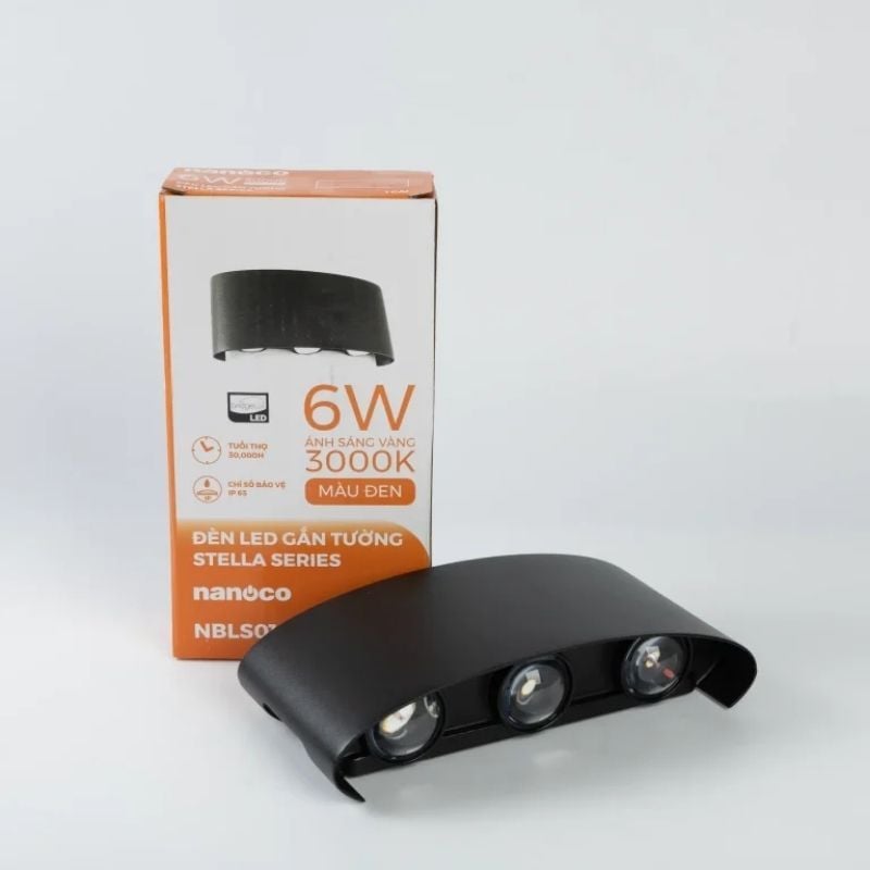 Đèn gắn tường ngoài trời Nanoco NBLS016/NBLS016W 6W IP65
