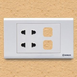 Ổ cắm đôi 2 chấu + 2 lỗ Sino S18U2XX 16A màu trắng