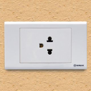 Ổ cắm đơn 3 chấu Sino S18UE 16A màu trắng, dòng S18