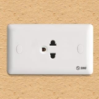 Ổ cắm đơn 3 chấu Sino S1981E màu trắng, chất liệu nhựa, dòng S19