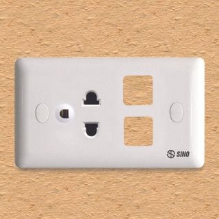 Ổ cắm đơn 3 chấu Sino S198EXX màu trắng, chất liệu nhựa, dòng S19