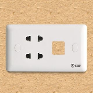 Ổ cắm đơn 2 chấu Sino S1982X màu trắng, chất liệu nhựa, dòng S19