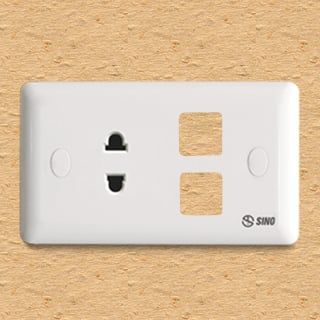 Ổ cắm đơn Sino S198XX màu trắng, chất liệu nhựa, dòng S19