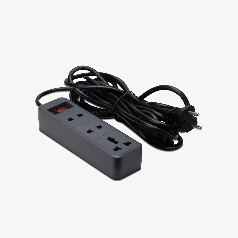 Ổ cắm đa năng Rạng Đông OC05.V2 10A 2500W, dây 2m/5m, màu đen/trắng