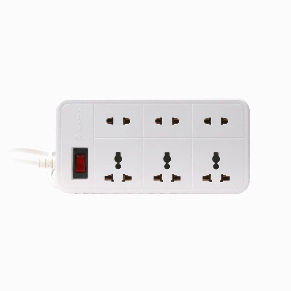 Ổ cắm đa năng Rạng Đông OC06.V2 6C 10A 2500W, dây 2m/5m, màu trắng/đen