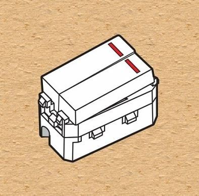 Công tắc kép cỡ trung 2 chiều Sino S18CCM/2 màu trắng