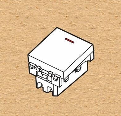 Công tắc 2 chiều cỡ trung có đèn báo Sino S18CCM/NM màu trắng