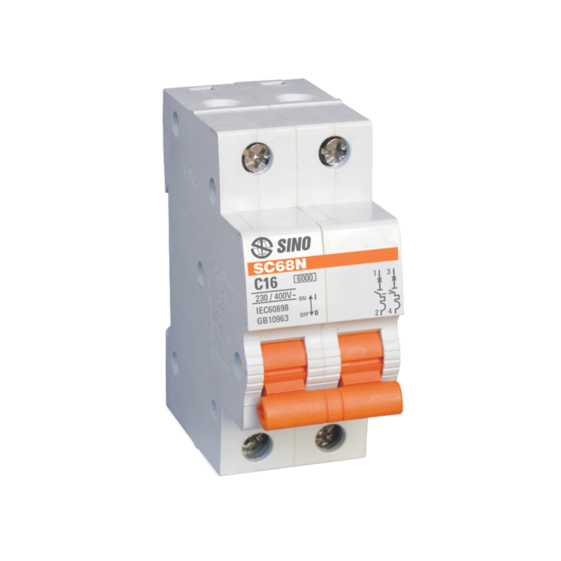 Cầu dao tự động MCB dạng tép 2P 32A 6kA Sino SC68N/C2032