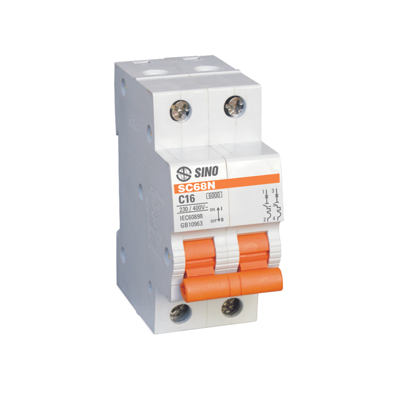 Cầu dao tự động MCB dạng tép 2P 6A 6kA Sino SC68N/C2006