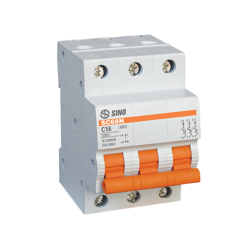 Cầu dao tự động MCB dạng tép 3P 20A 6kA Sino SC68N/C3020