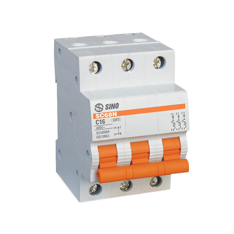 Cầu dao tự động MCB dạng tép 3P 6A 6kA Sino SC68N/C3006