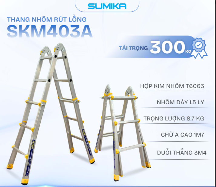 Thang Nhôm Rút Lồng Sumika. Model: SKM403A