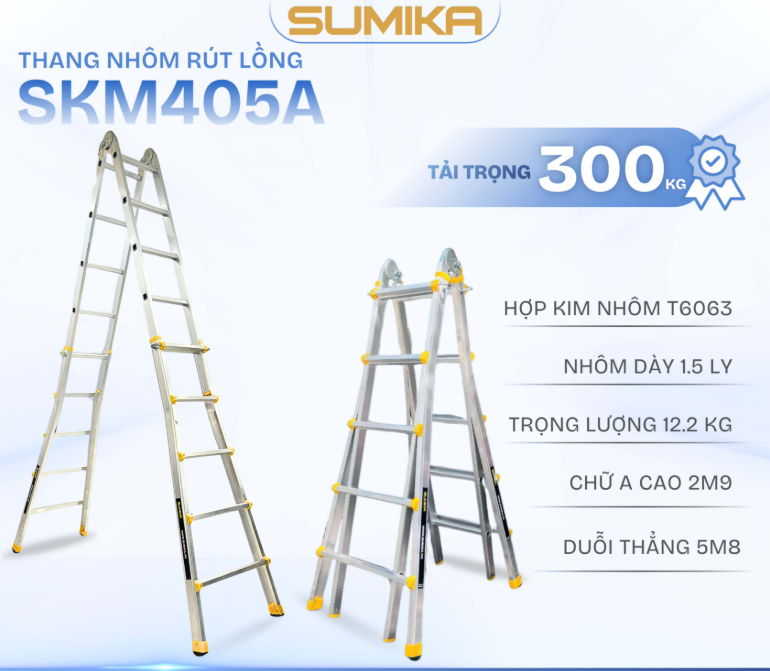 Thang Nhôm Rút Lồng đa năng Sumika. Model: SKM405A