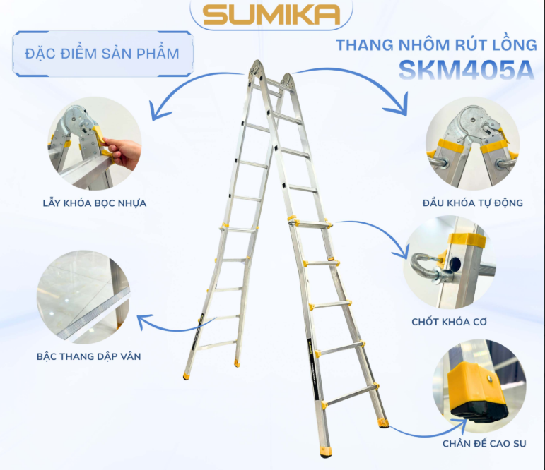 Thang Nhôm Rút Lồng đa năng Sumika. Model: SKM405A