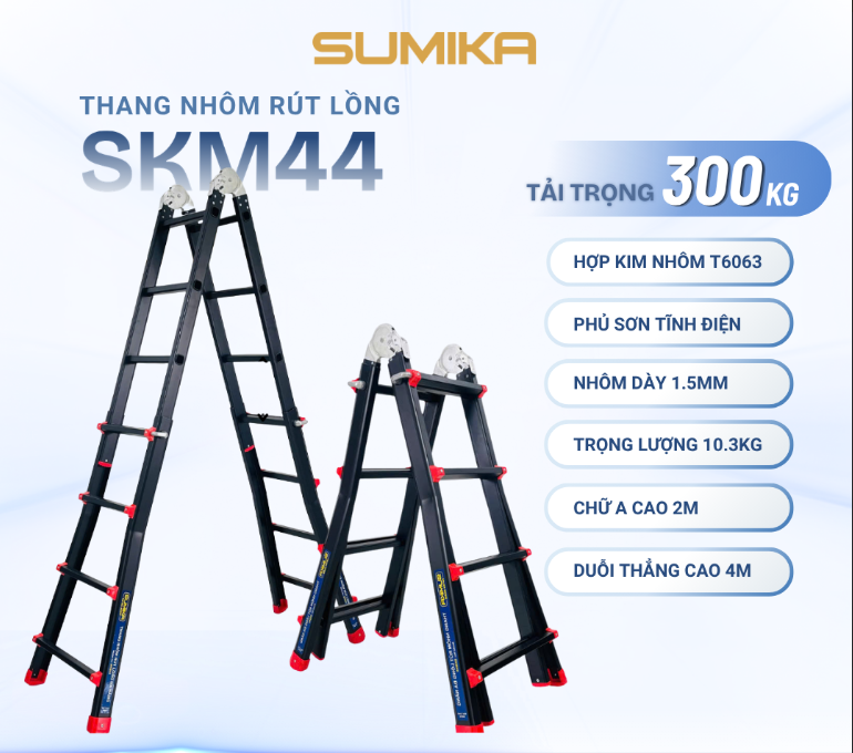 Thang Nhôm Rút Lồng đa năng Sumika. Model: SKM44