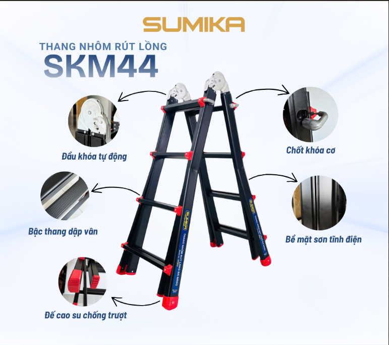 Thang Nhôm Rút Lồng đa năng Sumika. Model: SKM44