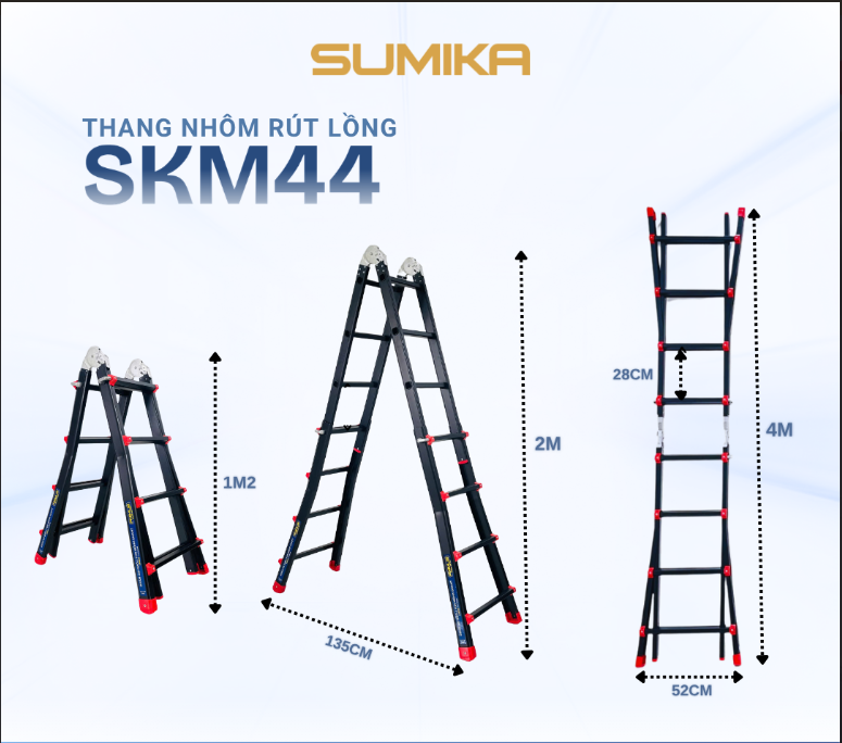 Thang Nhôm Rút Lồng đa năng Sumika. Model: SKM44
