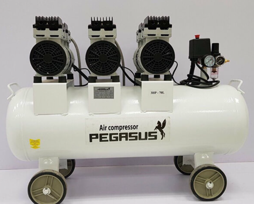 MÁY NÉN KHÍ KHÔNG DẦU,GIẢM ÂM PEGASUS TM-OF750x3- 70L