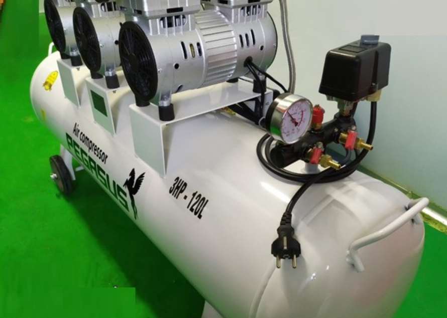 MÁY NÉN KHÍ KHÔNG DẦU,GIẢM ÂM PEGASUS TM-OF750x3 - 120L