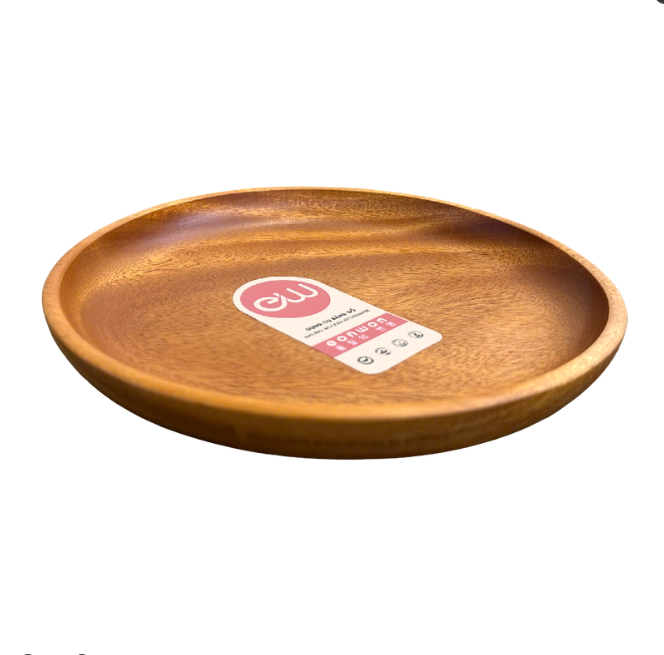 Dĩa tròn gỗ xà cừ Eonwon 20cm DC-EW300
