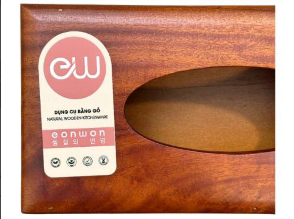 Hộp khăn giấy gỗ chữ nhật Eonwon DC-EW306