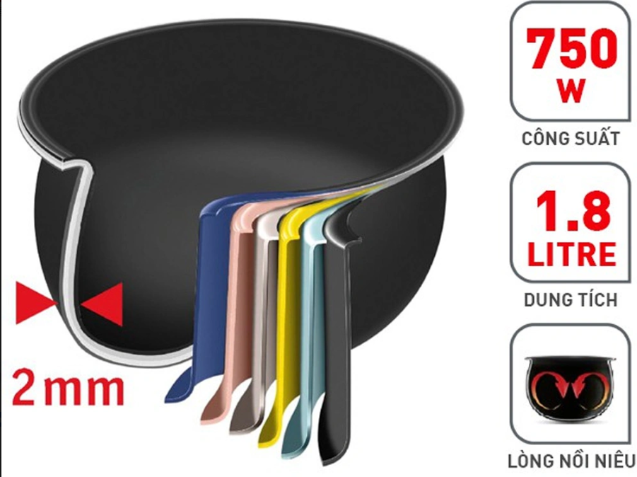 Nồi cơm điện tử Tefal RK752168 - 1.8L - 750W
