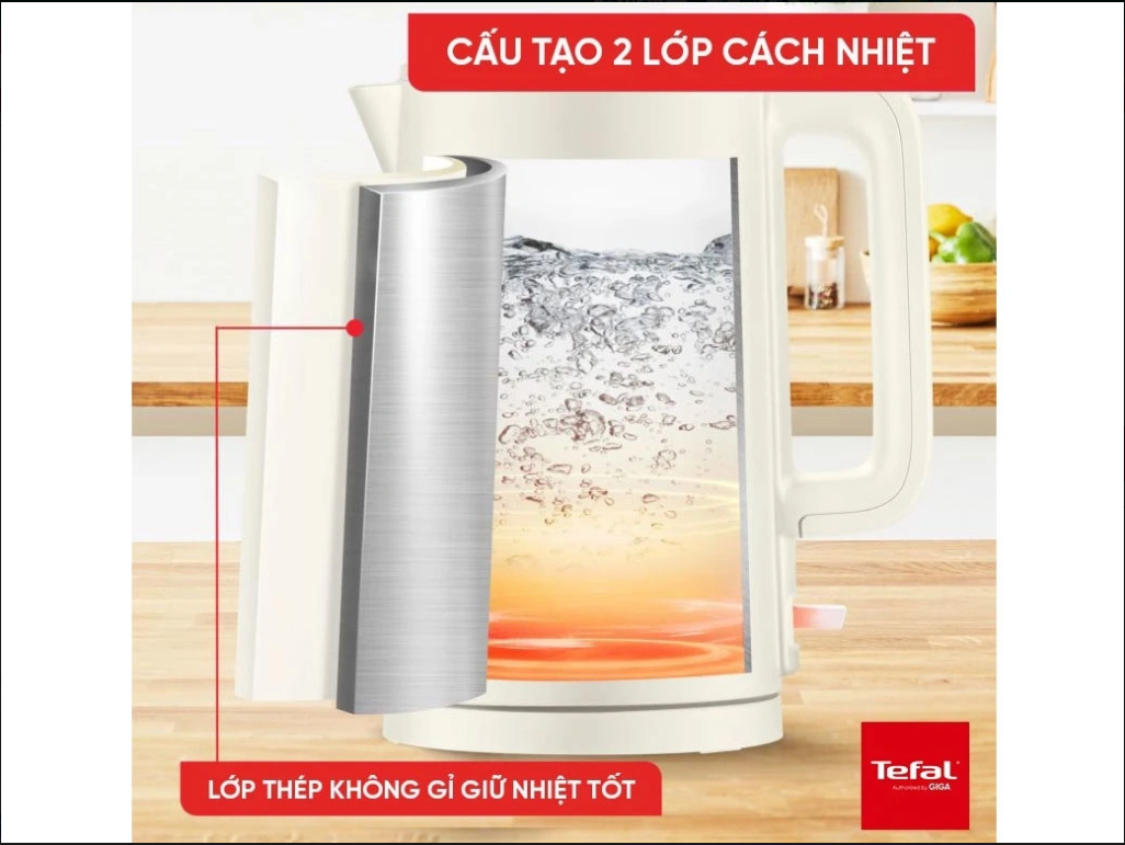 Ấm siêu tốc Tefal KO140AE0 Trắng / KO1408E0 Đen