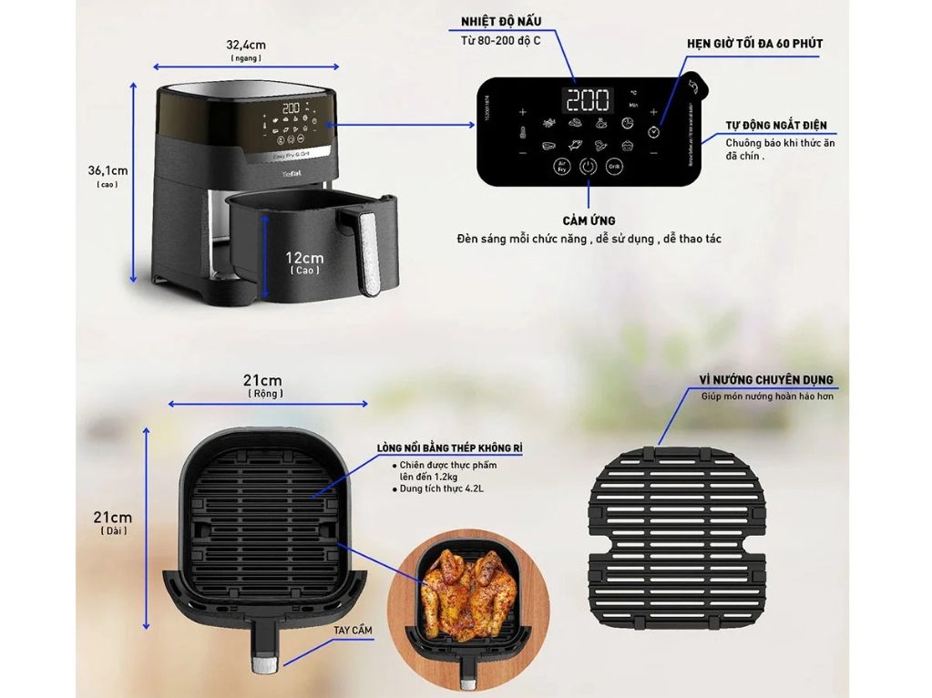 Nồi chiên không dầu Tefal EY505815