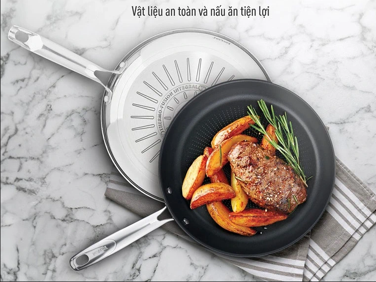 Chảo chiên inox Tefal Duetto Plus 24cm G7320434/ 26cm G7320524 / G7320634 - 28cm