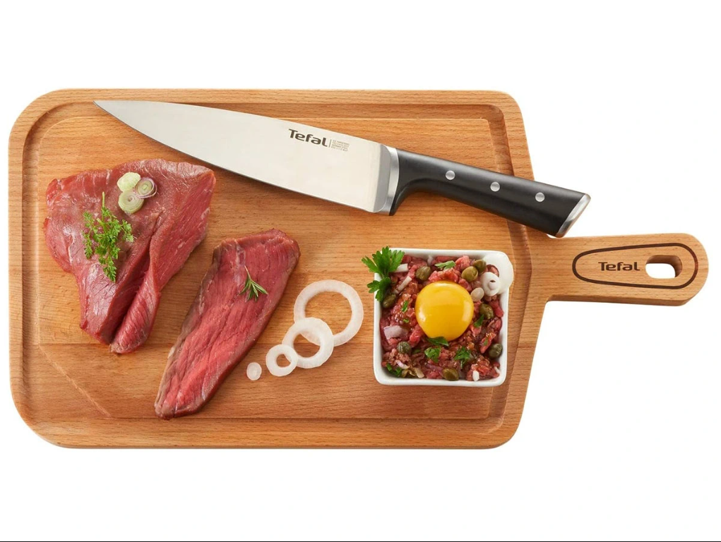 Bộ dao kéo 7 món và kệ gỗ Tefal Ice Force K232S714
