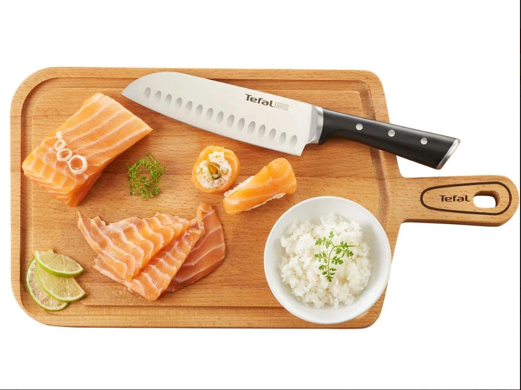 Bộ dao kéo 7 món và kệ gỗ Tefal Ice Force K232S714