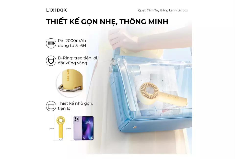 Quạt Cầm Tay Băng Lạnh Lixibox Handheld Refrigeration Fan