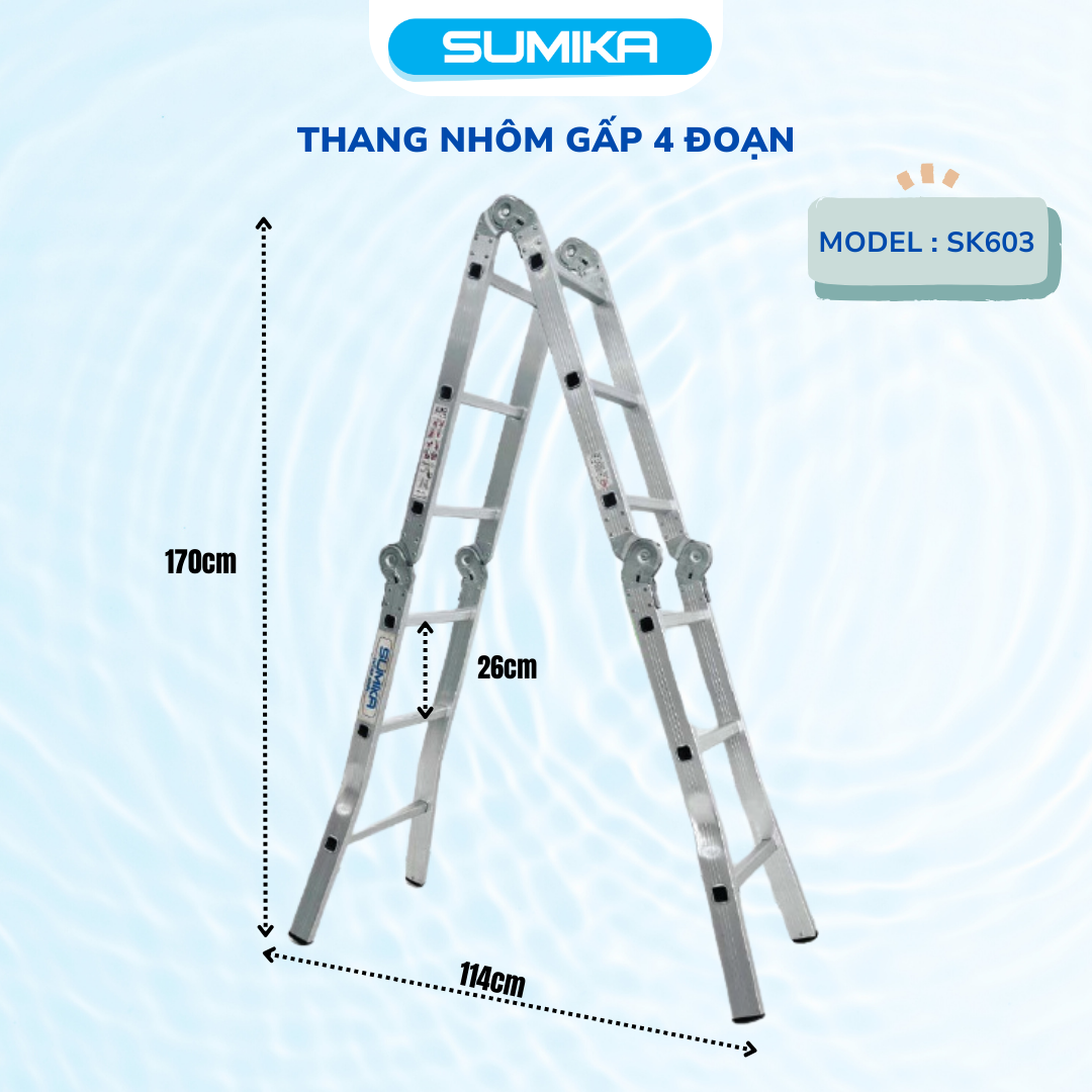 Thang nhôm gấp đa năng. Model: SKM603