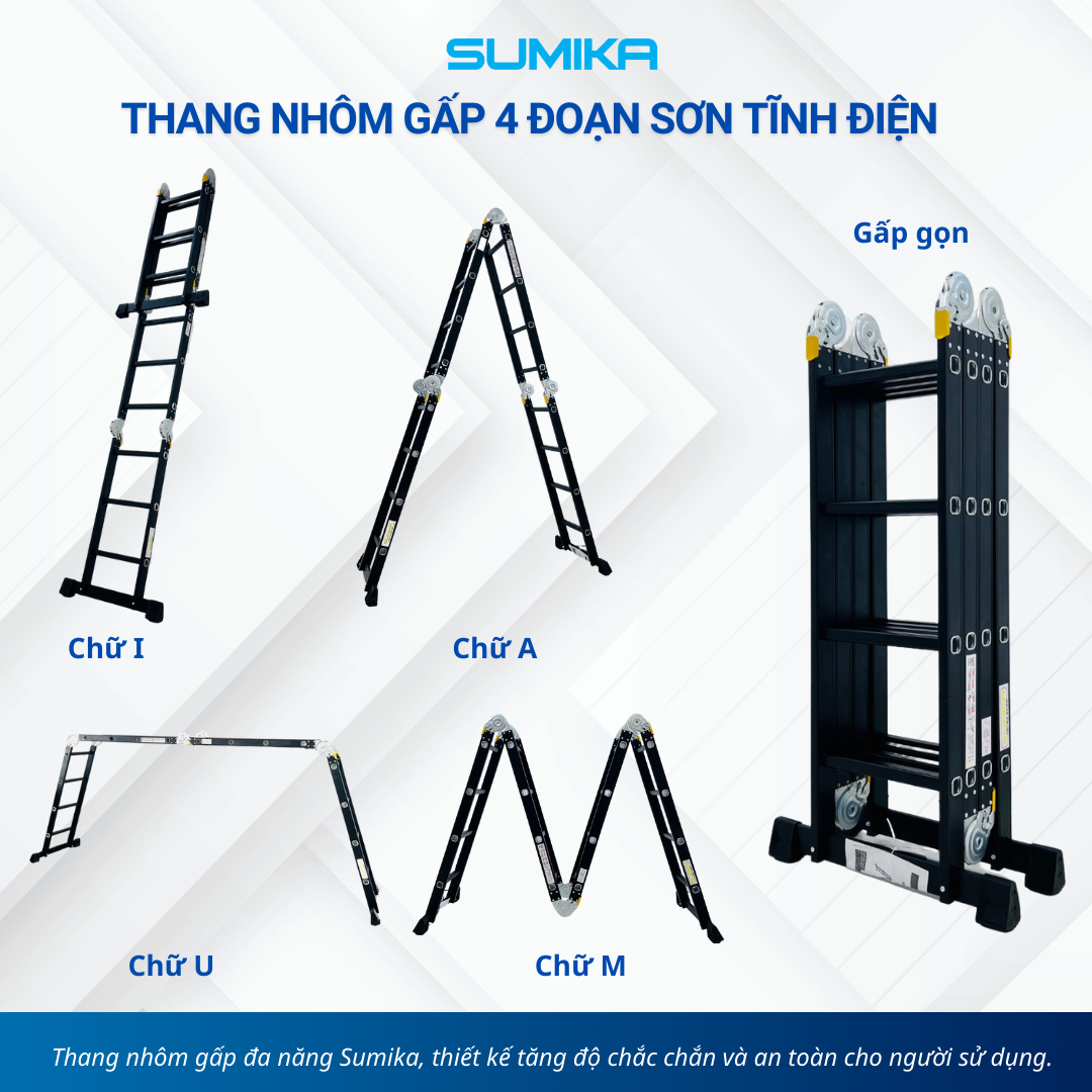 Thang nhôm gấp đa năng Sumika. Model: SKM204 New