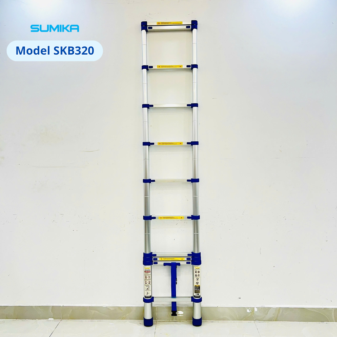 Thang rút nhôm Sumika SKB320, đai xanh, chiều cao 3.2m