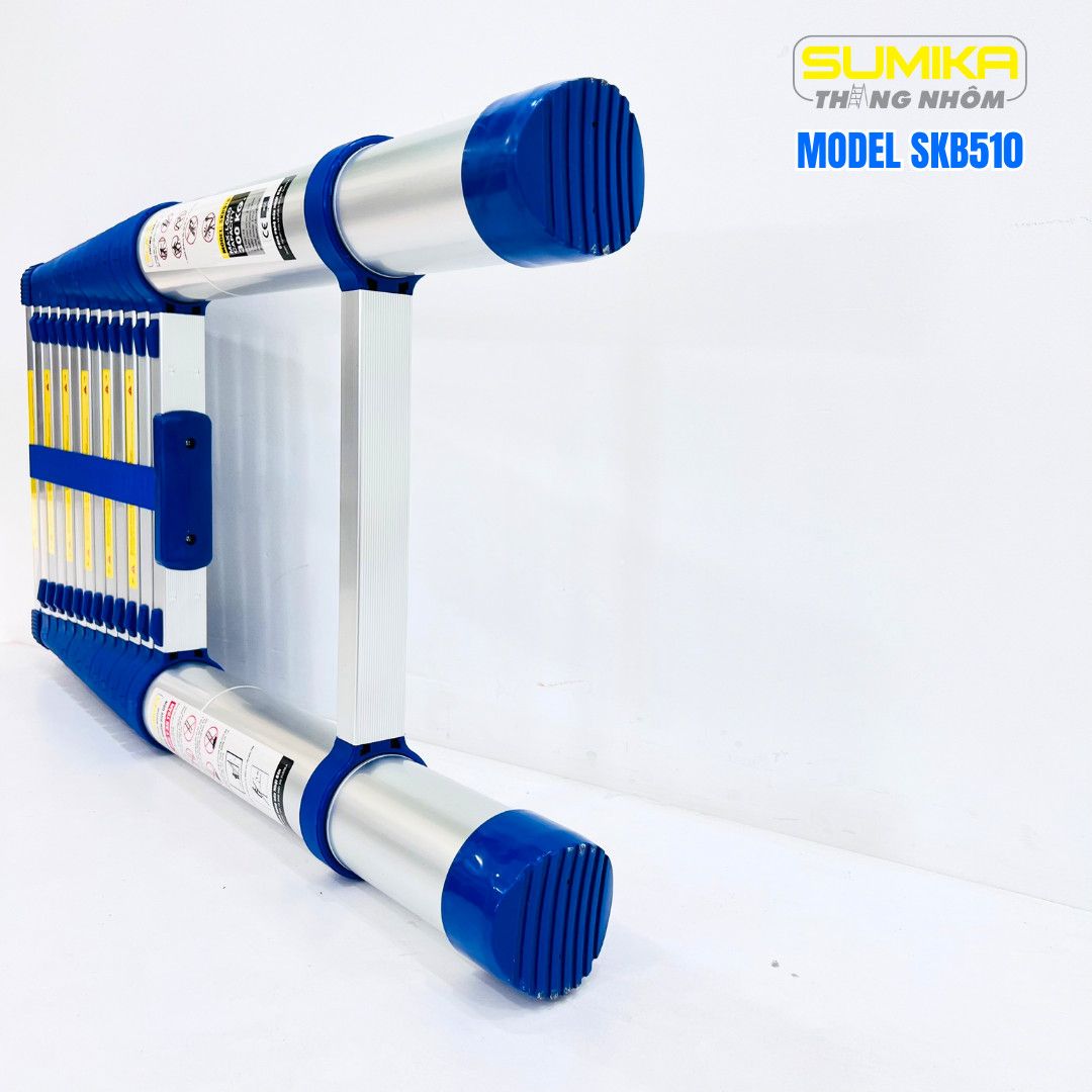 Thang nhôm rút Sumika SKB510, đai xanh, chiều cao 5.1m