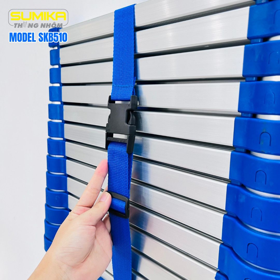 Thang nhôm rút Sumika SKB510, đai xanh, chiều cao 5.1m