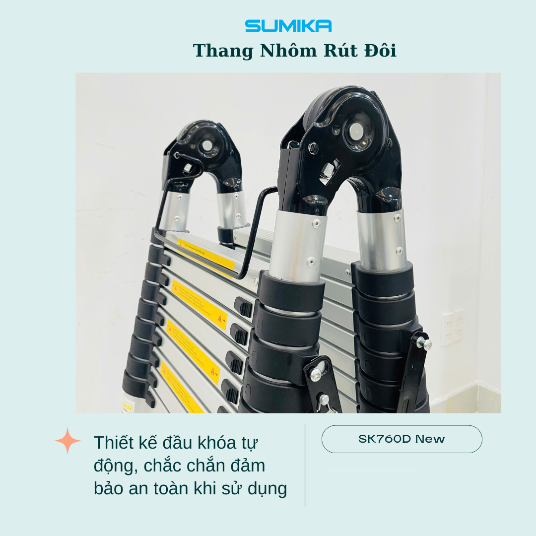Thang nhôm rút chữ A Sumika. Model: SK760D NEW