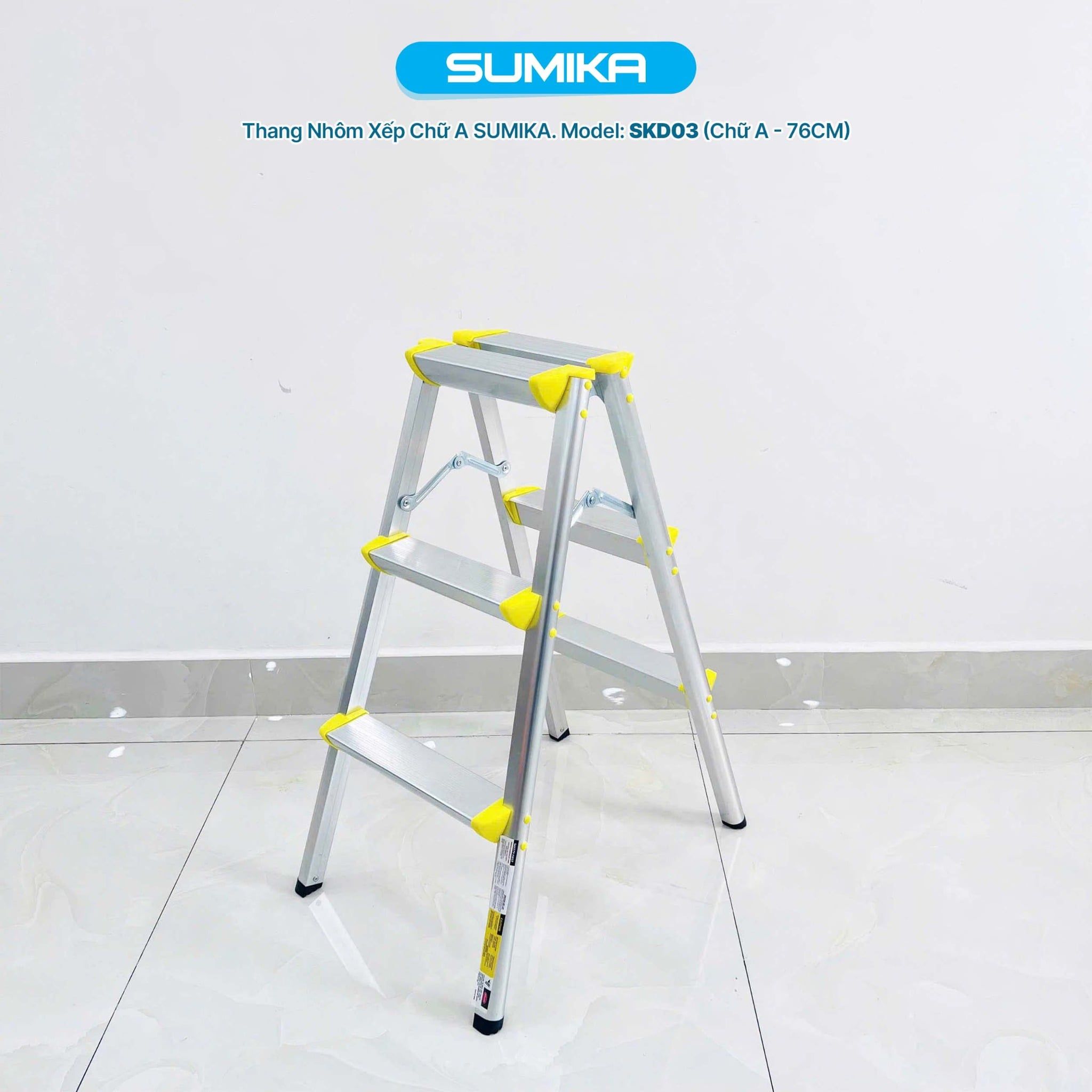 Thang nhôm xếp chữ A Sumika SKD03, chiều cao 76cm