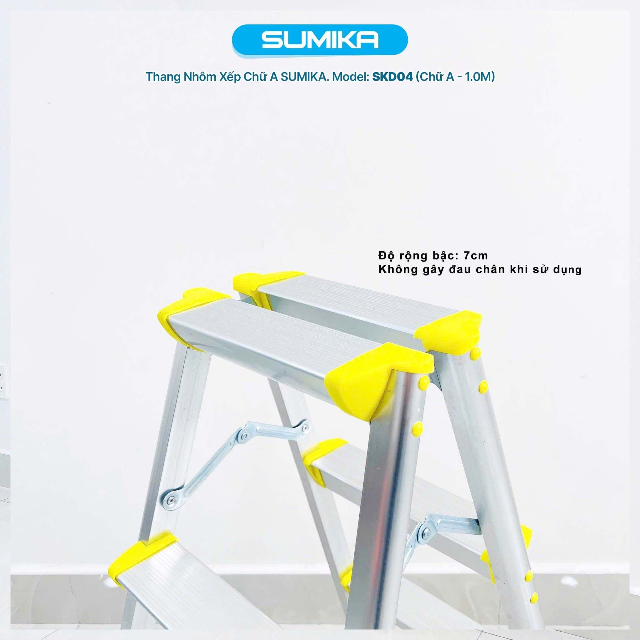 Thang nhôm xếp chữ A Sumika SKD04, chiều cao 100cm