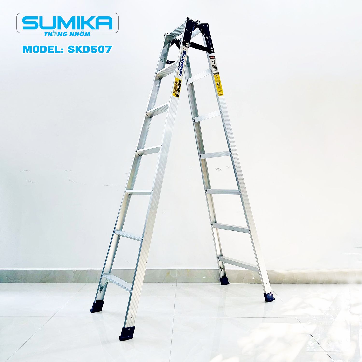 Thang nhôm xếp chữ A SUMIKA SK206, chữ A cao 1.7m