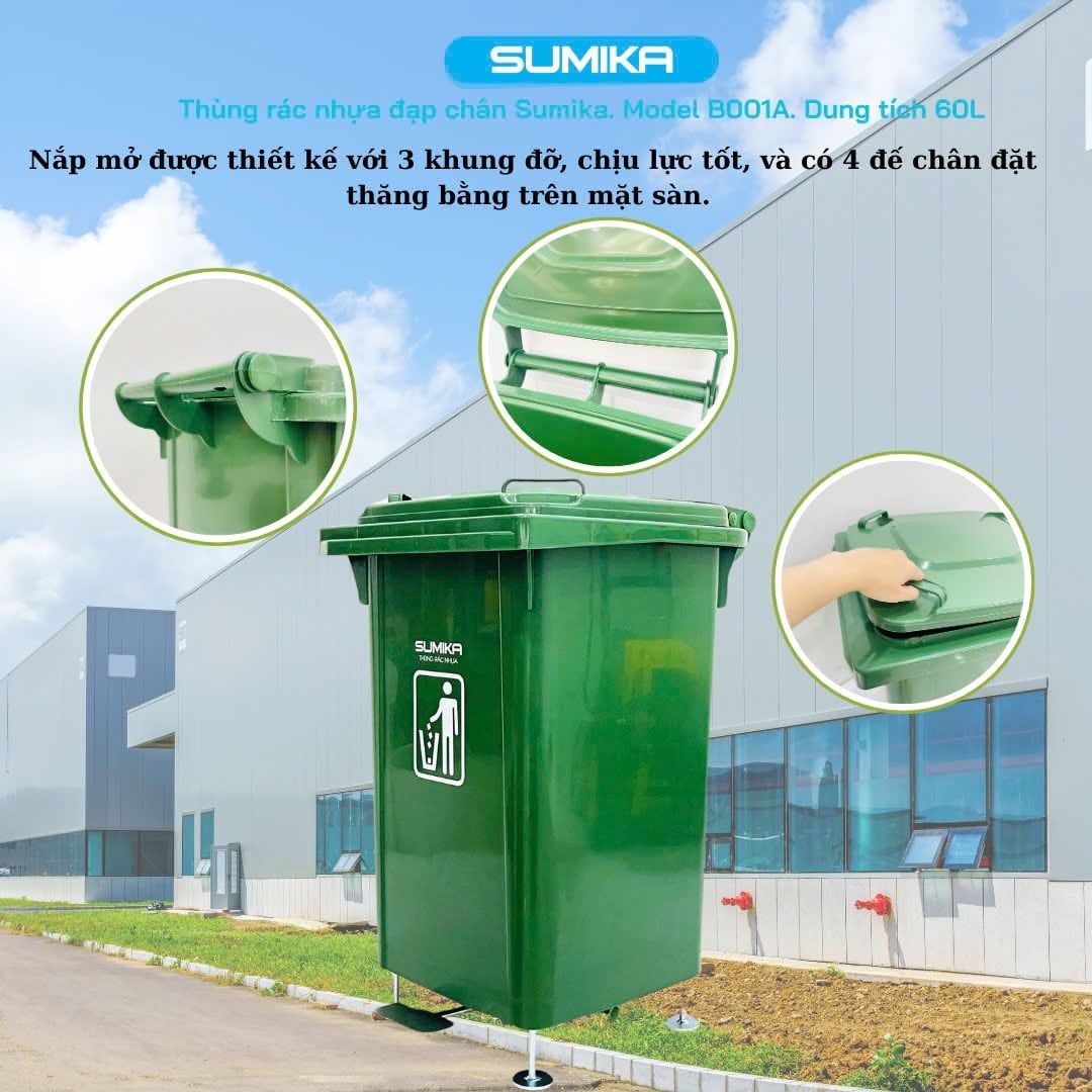 Thùng Rác Nhựa Gia Đình SUMIKA B001A