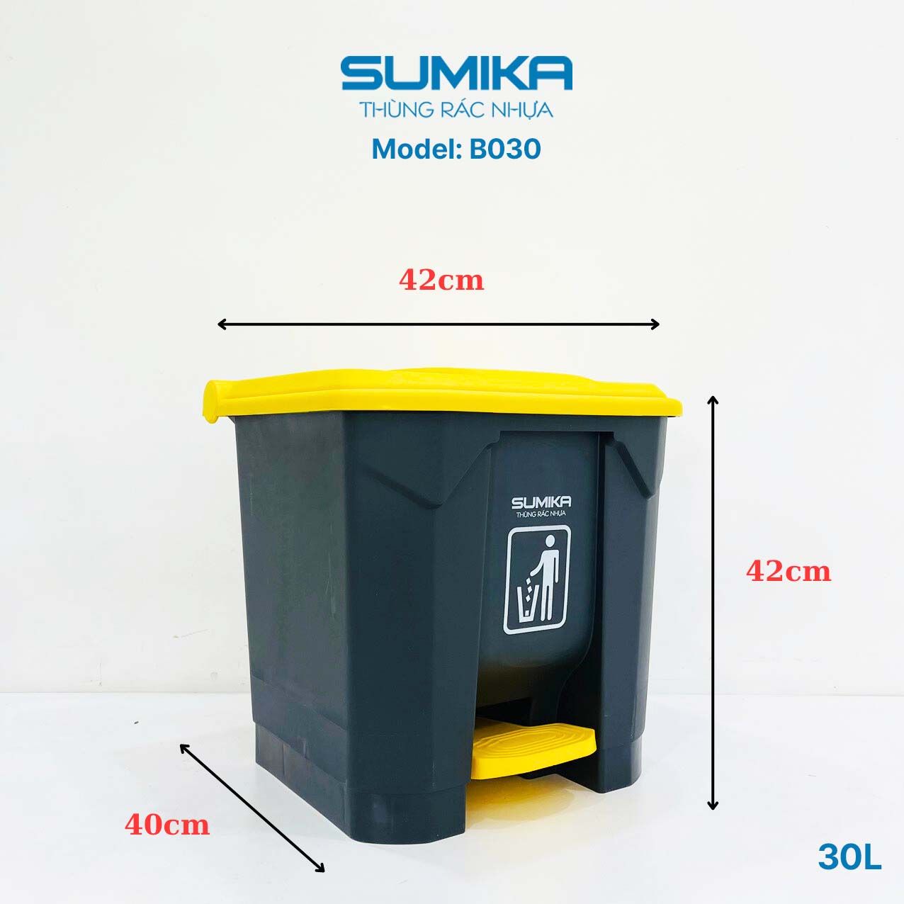 Thùng Rác Nhựa Đạp Chân SUMIKA B030