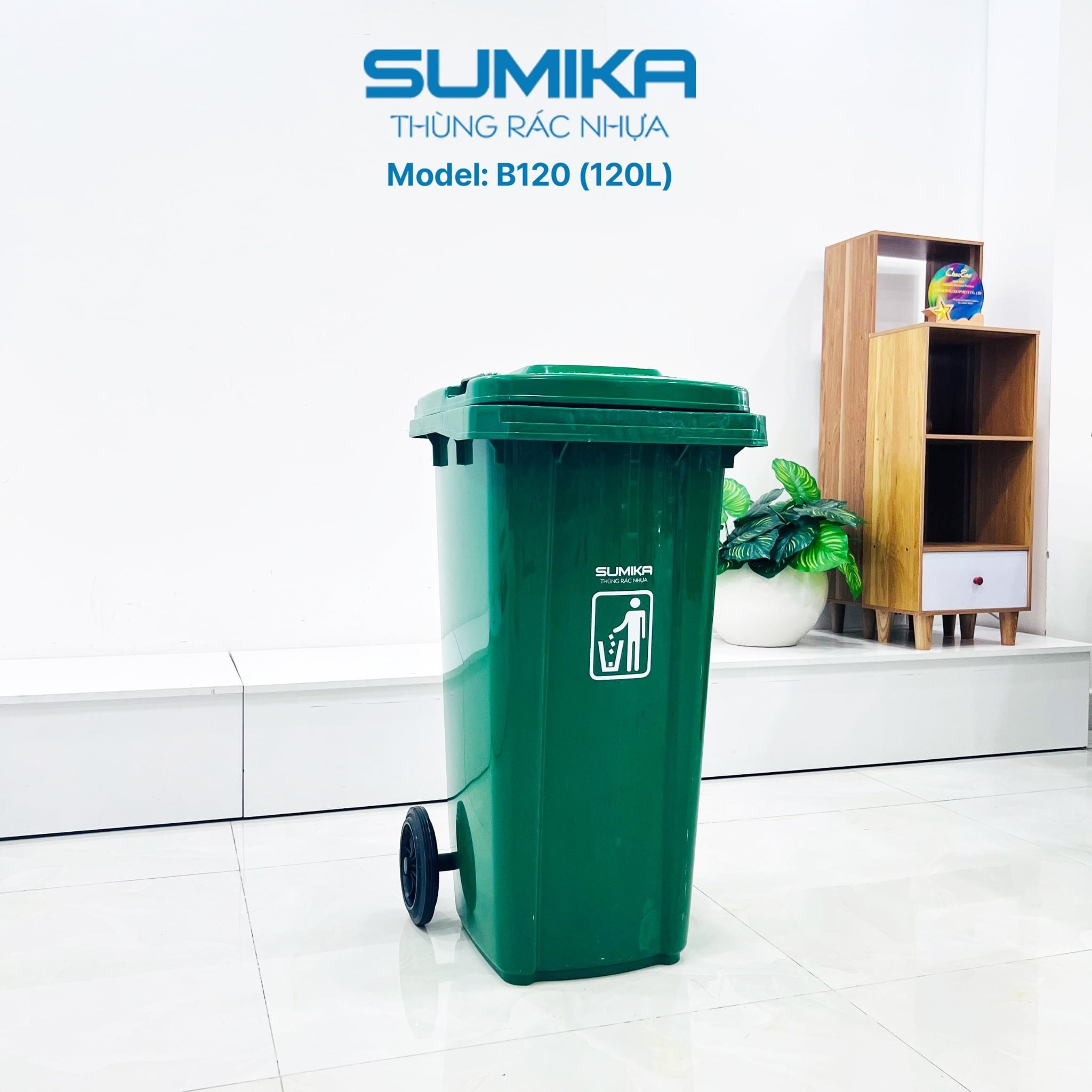 Thùng Rác Nhựa Công Nghiệp SUMIKA B120