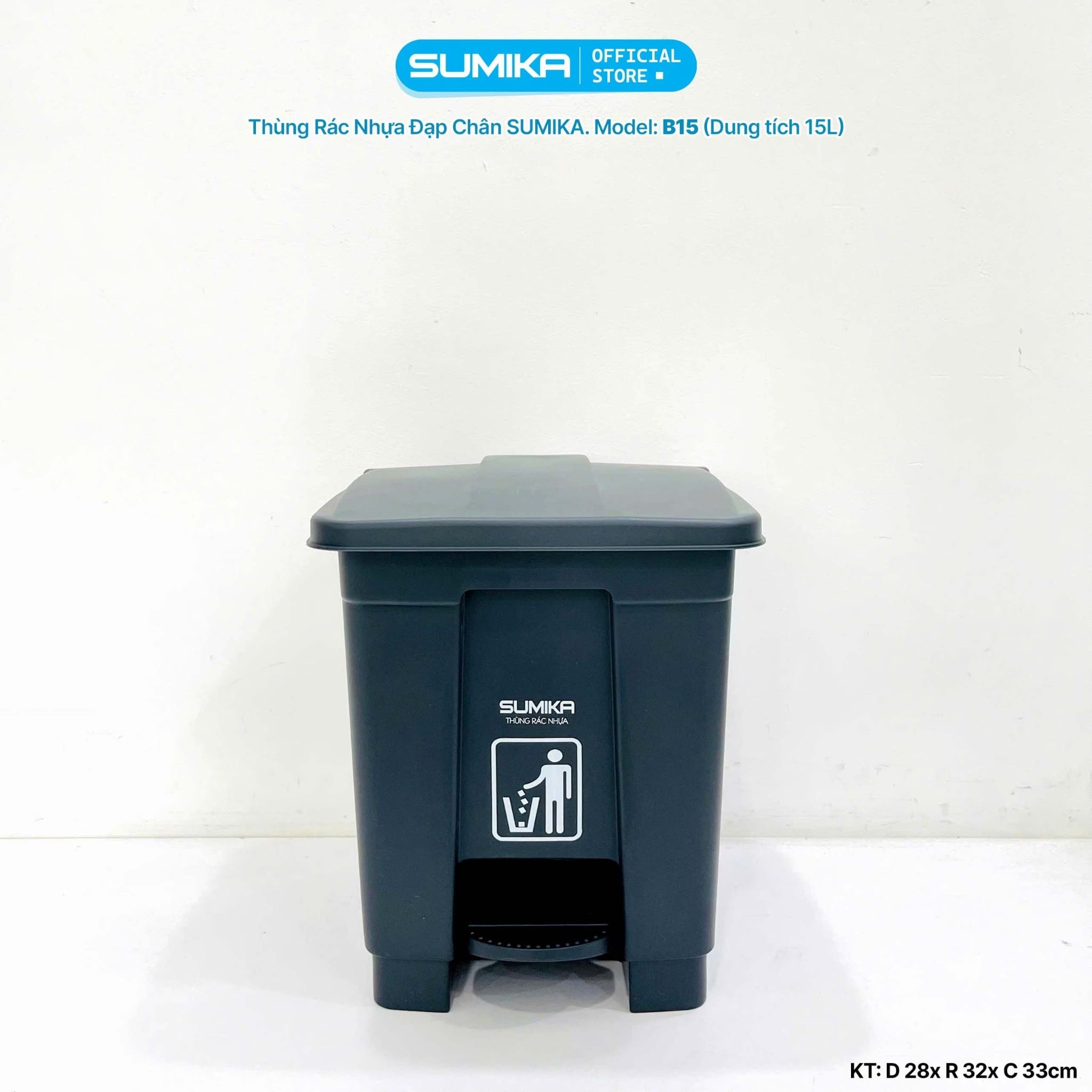 Thùng Rác Nhựa Đạp Chân SUMIKA B15