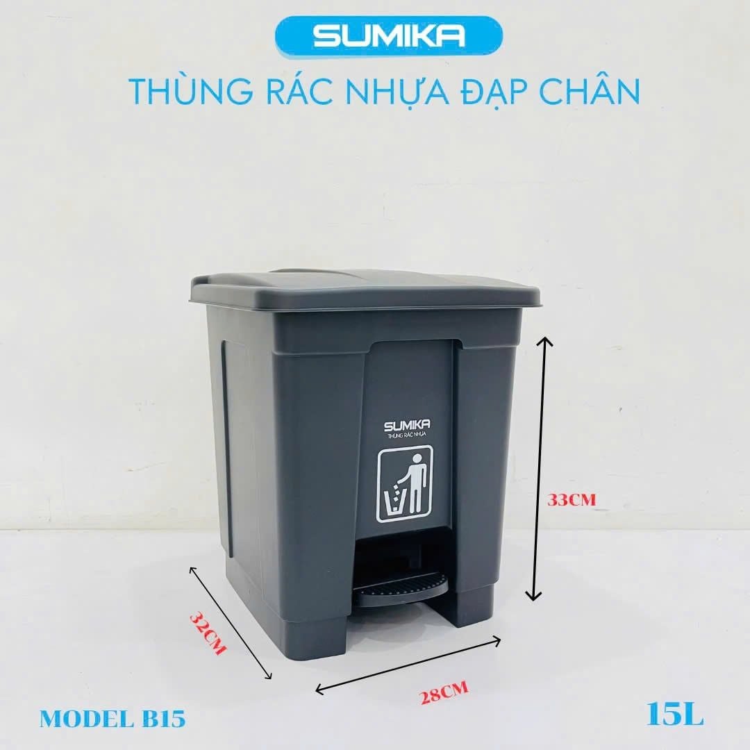 Thùng Rác Nhựa Đạp Chân SUMIKA B15